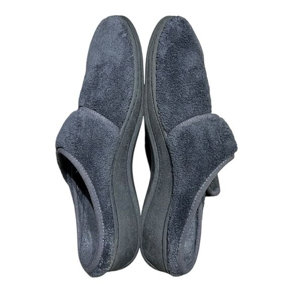 Vionic | Orthopedic Gray Plush Hook and Loop Closure Slippers 6 - Picture 6 of 10